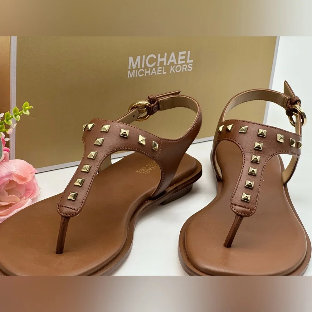 Michael Kors Studded T-Strap Sandals Size 7.5
